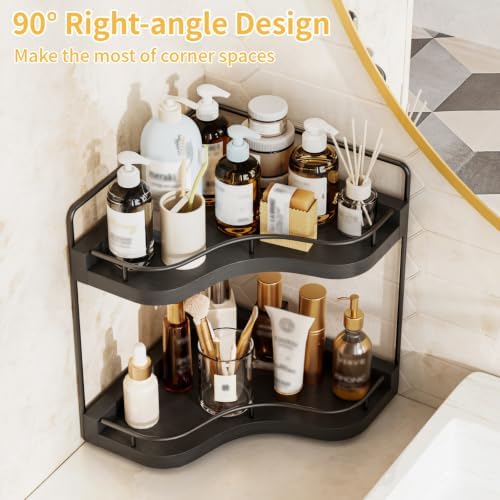 2-Tier Corner Bathroom Counter Organizer, Larger Size - Image 5