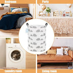Round Laundry Basket Collapsible Storage Hamper Love Elephant - Image 3