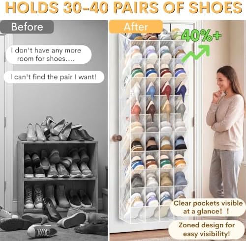 Ofiray-home Over the Door Shoe Organizer, 30-40 Pairs - Image 2