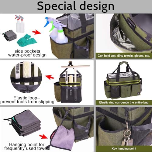 Large Cleaning Caddy Bag Built-in hard plastic sheet Aluminum foil lining - Image 4