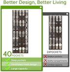 Over the Door Shoe Organizer with 40 Large Breathable Mesh Pockets, Space Saving Shoe Holder, Hanging Shoe Rack for Entryway Bedroom Closet Storage (Brown, 40 Pockets) - Image 5