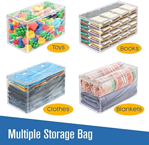Clothes Storage Bag, Sweater Bags Moth Proof, Clothing, Linen, 24x13, 5 Pk - Image 4