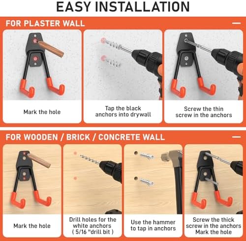 Garage Hooks, Anti-Slip Heavy Duty Wall Mount Hooks, 32-Pack - Image 6