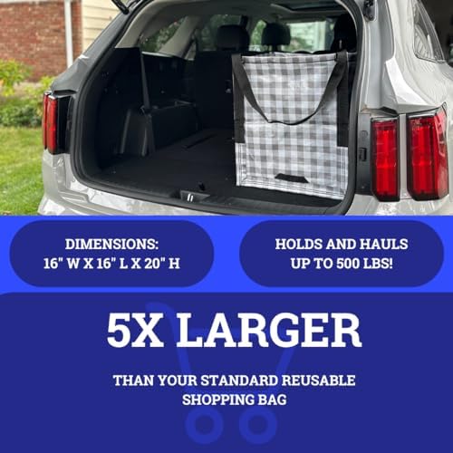 DURASACK Heavy Duty Storage Tote Bag 22-Gallon, Gingham Gray - Image 5