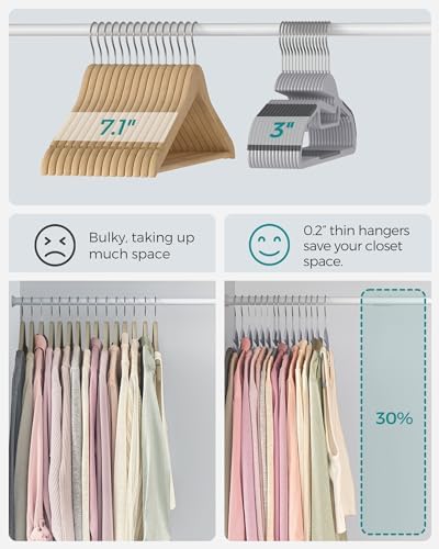 SONGMICS 50 Pack Coat Hangers, Heavy-Duty Plastic Hangers, U-Shaped Opening - Image 5