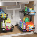 ADRIMER Under Sink Organizer 2 Packs, Pull Out Kitchen Sink Organizer, 2 Tier Slide Out Kitchen Organizers and Storage Bathroom Under Cabinet Storage Shelf, Black by Adrimersdreamistobeanindispensablecompanioninyourlife