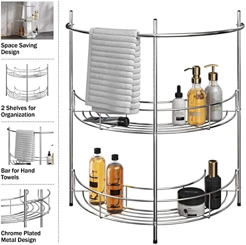 Lavish Home Pedestal Sink Organizer, Silver, 21.25” x 11” x 23.25” - Image 3
