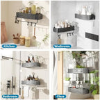 Onemake Shower Caddy Suction Cup, 2 Pack Shower Shelf with Hooks for Bath - Image 4
