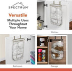 Spectrum Ashley Over The Cabinet Plastic Bag Holder (Satin Nickel Powder Coat) - Grocery & Recycling Bag Dispenser for Kitchen, Bathroom, Under Sink, Home, & Apartment Organization - Image 6