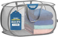 Handy Laundry Collapsible Laundry Basket, 2-Compartment Mesh Pop Up Hamper with Handles – Foldable, Space-Saving Dirty Clothes Organizer for Dorm, Travel, Laundry Room, Grey by Handy+Laundry