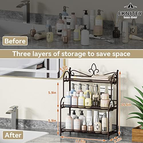 EKNITEY Bathroom Organizer Shelf Countertop - 3 Tier Spice Rack No Assembly - Image 6