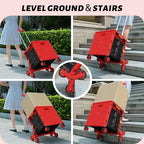 FELICON SELORSS Folding Utility Climber Cart Portable Rolling Crate-Red - Image 3