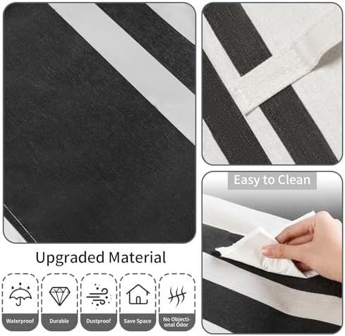 2 Pack Black Laundry Baskets 75L Large, Collapsible Laundry Hamper Dirty Clothes Hamper Freestanding Waterproof with Reinforced Padded Handles, for Dorm Bedroom Bathroom Apartment Essentials - Image 5