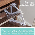 Barnyatoh Farmhouse Shoe Storage Cabinet with 2 Flip Drawers & Barn Door - Image 5