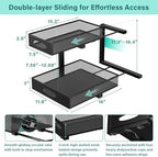 Under Sink Organizer, Extra-Wide Upgrade, 2-Pack of 2-Tier Metal Slide Out Cabinet Organizer, Height Adjustable Organization and Storage Series, Bathroom/Cabinet/Kitchen organization, Black - Image 2