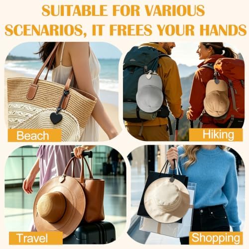 2 Pcs Magnetic Hat Clips for Travel on Bag, Silicone Sunhat Holder, Hat Clip for Caps & Beach Hats, Cap Clip for Beach - Image 6