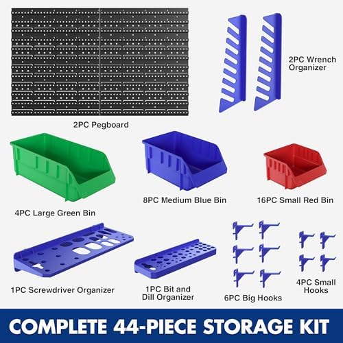 WORKPRO 44PCS Wall Mounted Storage Bins for Garage Storage - Image 3