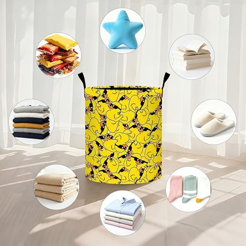 Duck Laundry Basket Storage Bin Foldable Laundry Hamper Clothes Storage Bucket Organizer 19.6x15.7 Inch For Laundry Room/Bedroom/Bathroom - Image 5