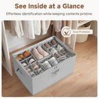 StorageWorks 24-Pair Large Shoe Storage Box, Adjustable Dividers, Grey - Image 5