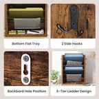 Mail Organizer Wall Mounted, 6-Slot Hanging File Organizer with Key Holder - Image 5