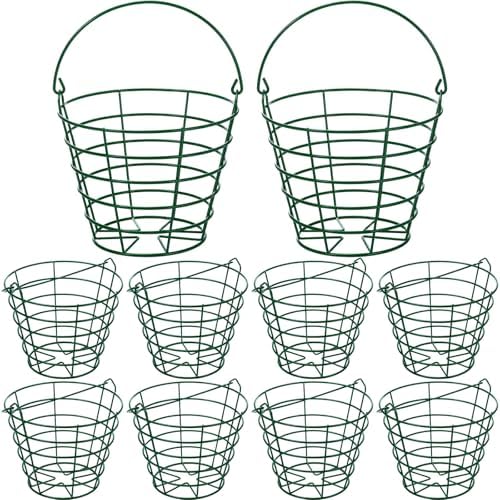 Wettarn Bulk Metal Wire Golf Ball Basket with Handle Stainless Steel Golf Basket Ball Holder Container for Summer Storage Practice Accessories by Wettarn