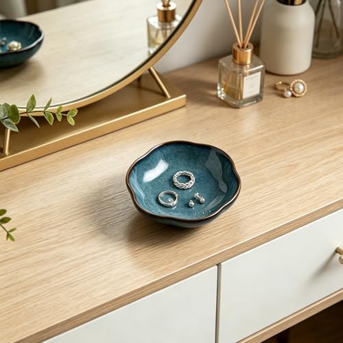 Ceramic Jewelry Tray, Ring Holder Floral Trinket Bowl for Women - Image 6