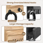 Mail and Key Holder, Wall Key Holder with 2 Mail Organizer Slot and 3 Hooks - Image 4