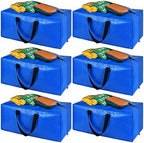Heavy Duty Blue Moving Bags with Strong Zipper Handles Backpack Straps by HAPPY+CHEERS