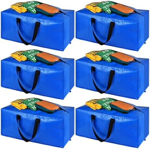 Heavy Duty Blue Moving Bags with Strong Zipper Handles Backpack Straps by HAPPY+CHEERS