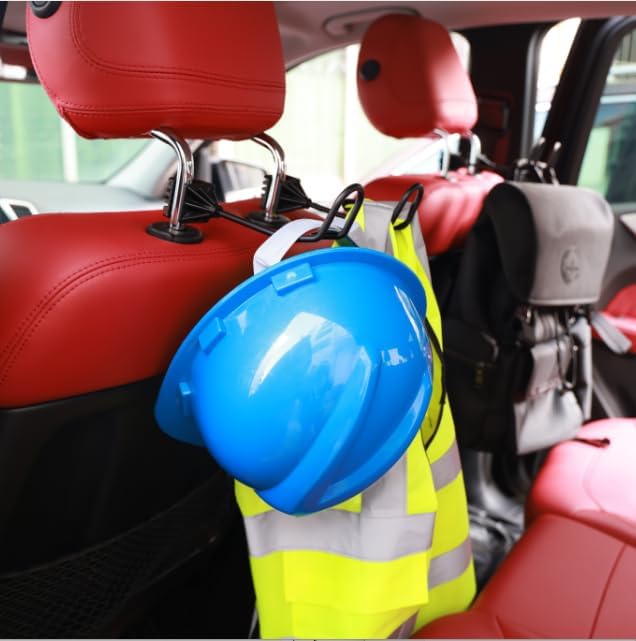 GODLIY Hard Hat Holder for Truck, Heavy-Duty Metal Car Headrest Hooks 2PCS - Image 3