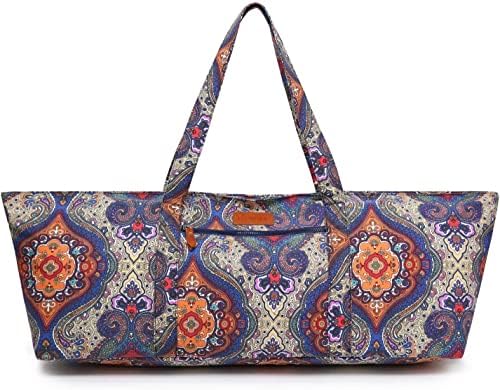 Large Yoga Mat Bag for Women & Men, Full-Zip Gym Bag with Yoga Mat Holder by ELENTURE