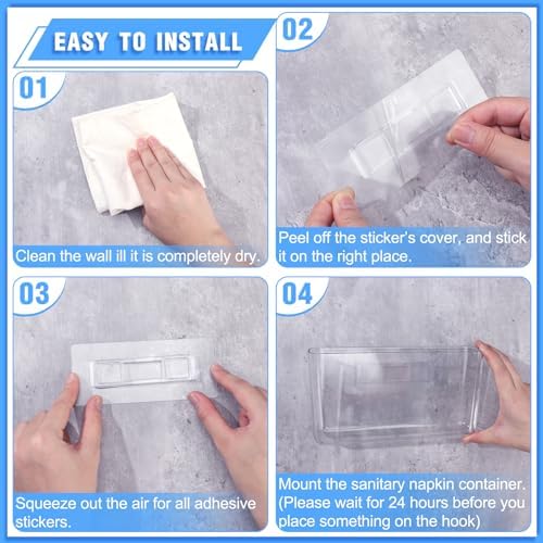 Suzile 6 Pack Wall Mount Organizer Acrylic File Holder Adhesive Cabinet Door Organizer Wall Mounted Storage Box for Office Kitchen Bathroom Bedroom Garage Craft Room Collection(Big) - Image 6