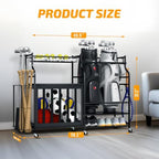 PLKOW Rolling Ball Storage Rack and Sports Equipment Organizer, Black - Image 6