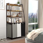 Herture Laundry Basket, 3 Section Laundry Hamper with 4 Tiers Shelf, Pull-Out and Removable Laundry Bags, Large 3 x 15.87 Gallons, for Laundry Room Bathroom Rustic Brown PF05XLN - Image 4