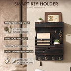 Rebee Vision Key Holder Wall Mount with Shelf for Entryway,Distressed Black - Image 5