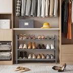 Expandable Shoe Rack for Closet, Entryway, Shoe Storage, 3-Tier, Grey - Image 2