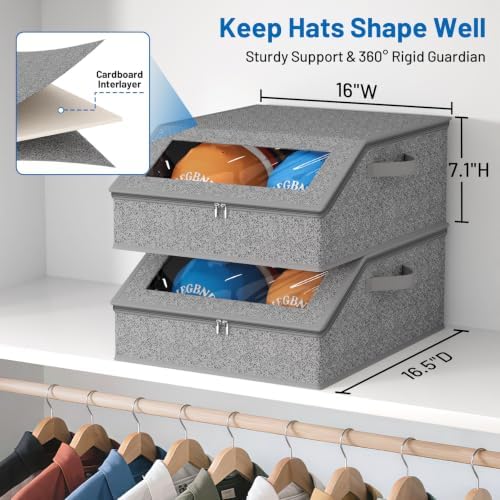 AOODA 2 PCS Sturdy Hat Storage for Baseball Caps, 48 Caps Hat Organizer - Image 2