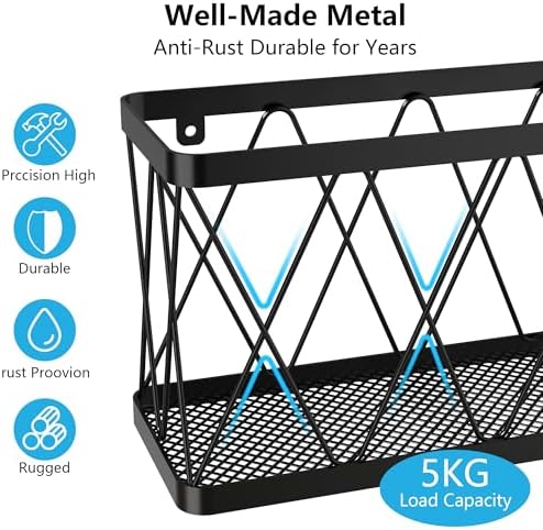 YIGII Cutting Board Holder + 3 Pack Adhesive Cabinet Door Organizer, Black Lid Storage Organizer with, Space Saving Lid Holder for Tupperware Storage Inside Cabinet, Pantry, Kitchen, Bathroom - Image 4