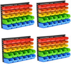 5 Colors Wall Mounted Storage Bins kit, Tool Organizer Bins Parts Rack, 30-Bin Organizer Shop Storage Rack 4 Set by VEOFEMLEA