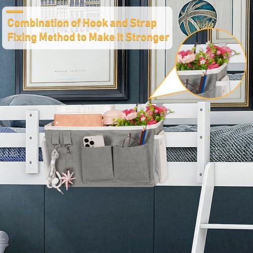 Lilithye Bedside Caddy, Bedside Storage Bag Hanging Organizer for Bunk Bed - Image 2
