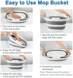 Collapsible Mop Bucket with Handle for Cleaning, 16L(4.2 Gallon) Silicone Square Mopping Bucket for Windows Cleaning or Car Washing, Cleaning Supplies Organizer Plastic Bucket for Storage - Image 3