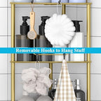 HuggieGems Metal Floor Standing Corner Shower Caddy, Gold, 3 Tier - Image 4