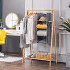 YOUDENOVA Hanging Closet Organizer and Storage for Clothes, 4-Shelf, Grey | Locker/RV/Camper Organizer, Side Pocket, Hanging Shelves for Small Closet, Dorm Room Essentials for Guys, Breathable Fabric - Image 6