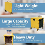 FELICON SELORSS Foldable Utility Cart Folding Portable Rolling Crate-Yellow - Image 3