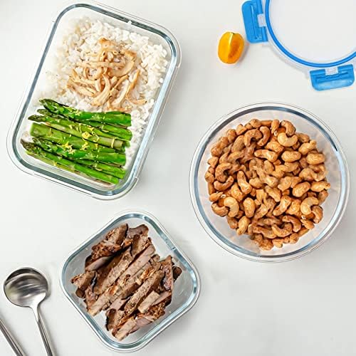 KOMUEE 30 Pieces Glass Food Storage Containers Set, Blue - Image 6