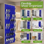 Over the Door Shoe Organizer with 40 Large Breathable Mesh Pockets, Space Saving Shoe Holder, Hanging Shoe Rack for Entryway Bedroom Closet Storage (Navy Blue, 40 Pockets) - Image 3