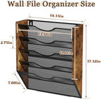 Ironwood Hanging Wall File Organizer, 5 Pocket Mesh Mail Organizer Wall Mounted with Nametag Label, Wall File Holder for Office Home School, Magazine Rack for Mail Paper Document Organization, Black - Image 7