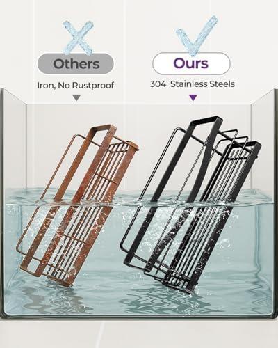ODesign 3 Pack Adhesive Shower Caddy,Stainless Steel Shower Shelves,Black - Image 3