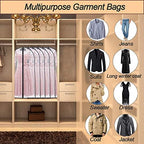 Garment Bags for Hanging Clothes 24'' x 48'' (Set of 6) Suit Covers for Closet Garment Bag Suit Cover for Suits Jacket Dresses Clothes Storage [Upgraded Version] - Image 6