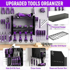 Power Tool Organizer Wall Mount, 4 Tier Tool Rack for Power tool Storage,Solid Thickened Storage Panel Construction,Garage Tool Organizer with Hooks for Men Gift,Black - Image 4